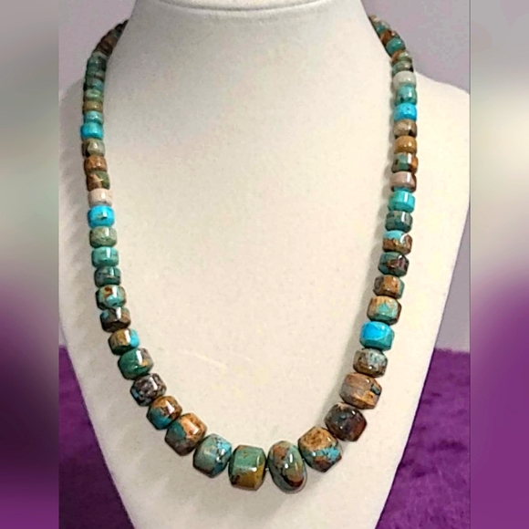 RARE Jay King Multicolored Turquoise Graduated Bead Sterling Necklace 18 inch